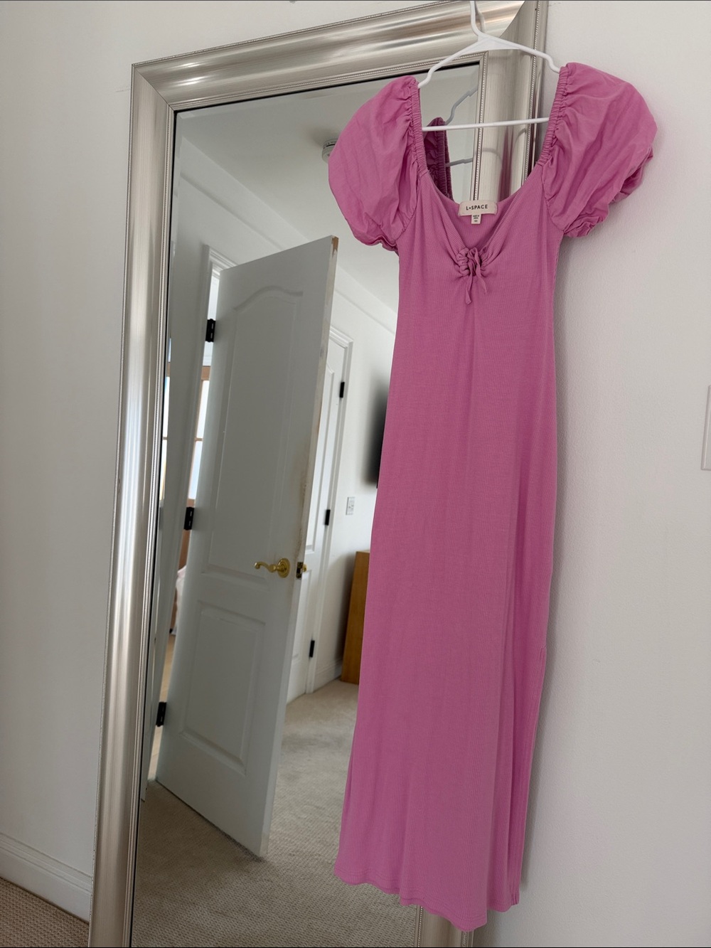 l*space Pink Puff-Sleeve Maxi Dress